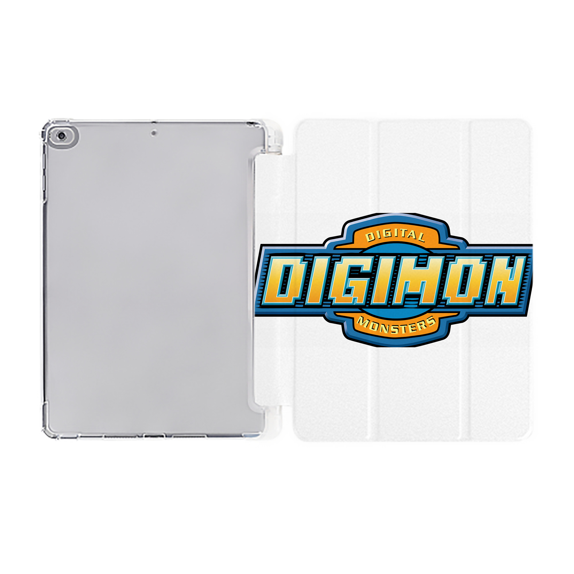 （画像用） Digimon デジタルモンスター/デジモン IPad ケース ペン収納付き 三つ折りスタンド PUレザー×シリコン 対応機種9.5/10.5/10.9インチ
